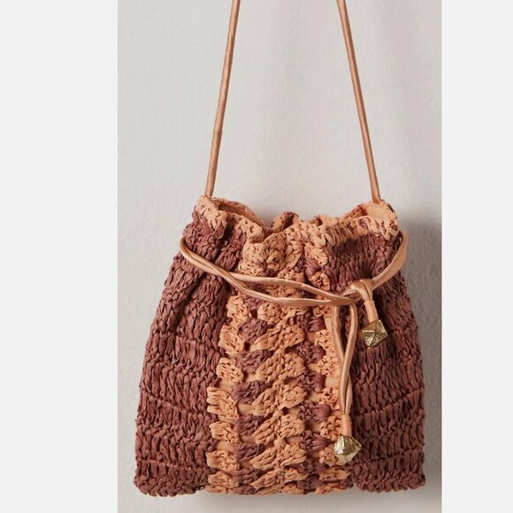 Free People Tan and Brown Woven Crossbody Bag - Picture 2 of 7